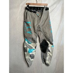 Fly Racing Kinetic Motocross Pants Mens 38 Tan Teal Camo Riding Gear 5703